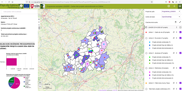 Carte interactive des projets Leader 2014-2020 subventionnés en Gâtine