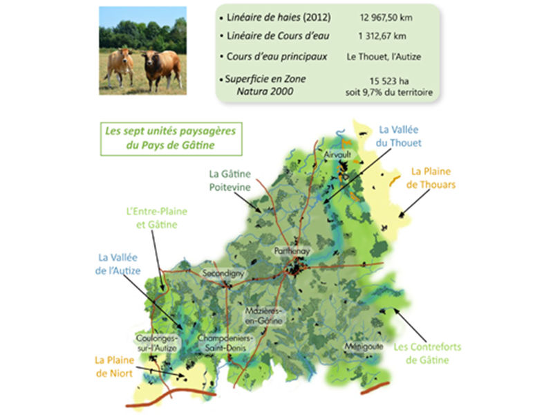 Carte du périmètre retenu pour le projet du PNR de Gâtine poitevine
